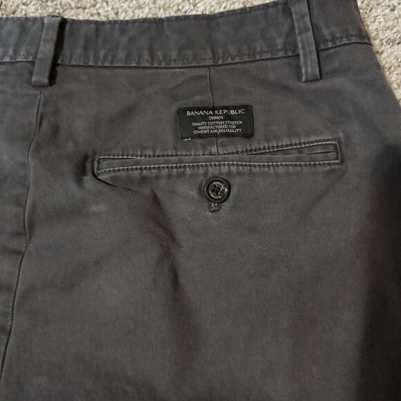 Banana Republic Fulton Chino Pants Mens 31x32 Gray Stretch Slim Fit Casual - Picture 7 of 11